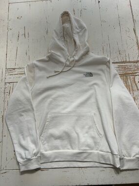 The North Face Men's Cream Pullover Hoodie with Small Logo